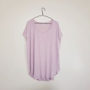 Old Navy Dusty Pink Luxe Scoop Voop Neck Tunic Short Sleeve Shirt